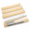 Majlux Mahjong Racks with Pushers Set of 4 for American Mahjong, 17.3 Inch Wooden Tile Holders with Metal Handles and Side Stoppers, Gift for Women, Seniors, Family Game Nights